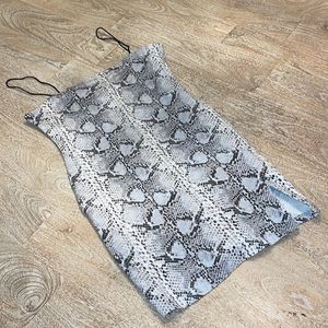 Forever 21 Snakeskin Print Sleeveless Mini Dress Black Gray Size Medium